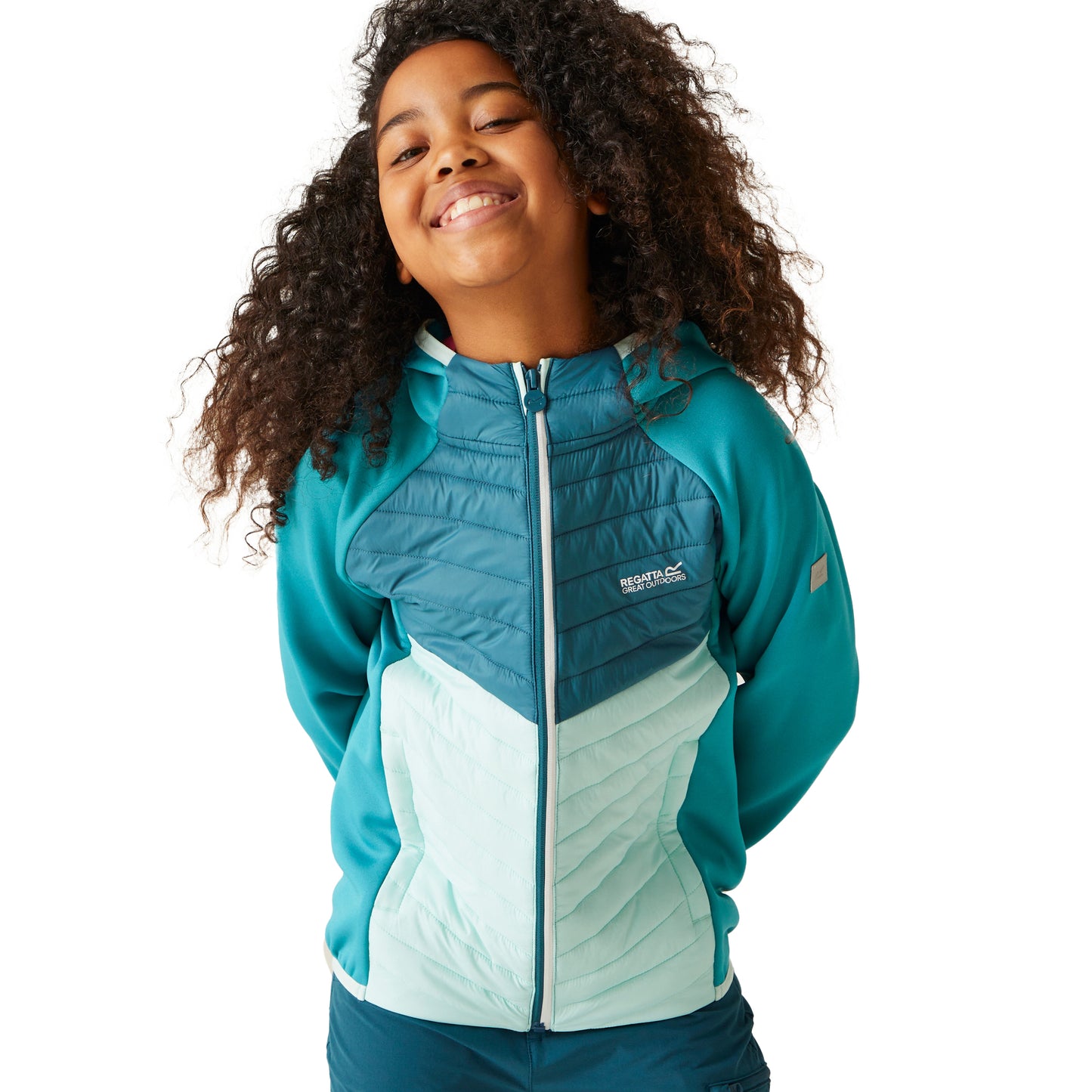 Tahoe Blue-Moroccan Blue-Bleached Aqua - Lifestyle - Regatta Childrens-Kids Kielder VIII Hybrid Jacket
