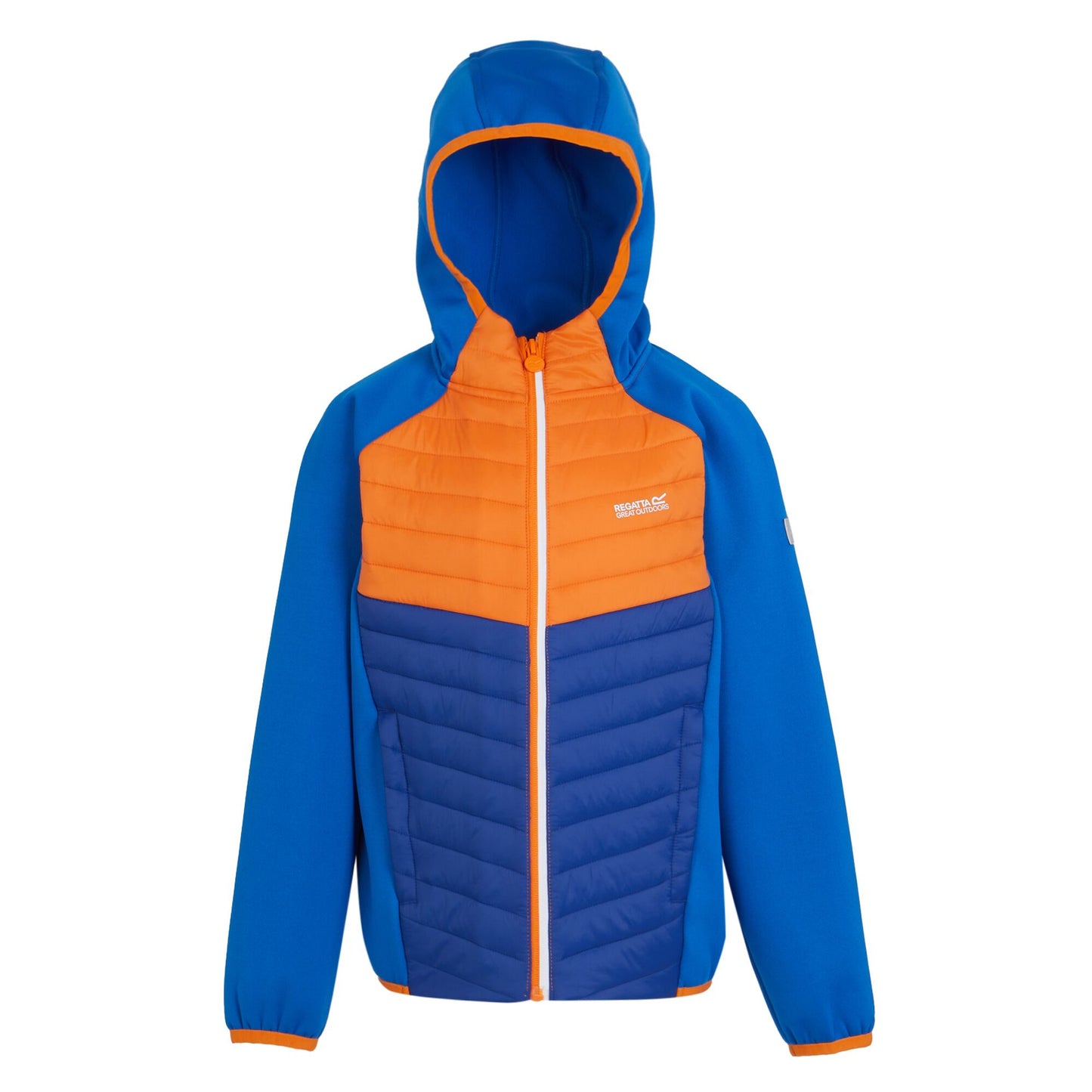 Oxford Blue-Persimmon - Front - Regatta Childrens-Kids Kielder VIII Hybrid Jacket