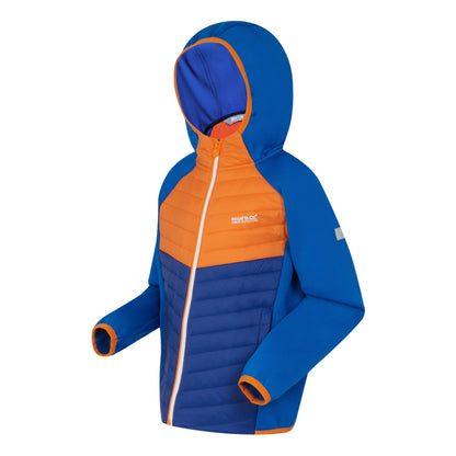 Oxford Blue-Persimmon - Side - Regatta Childrens-Kids Kielder VIII Hybrid Jacket