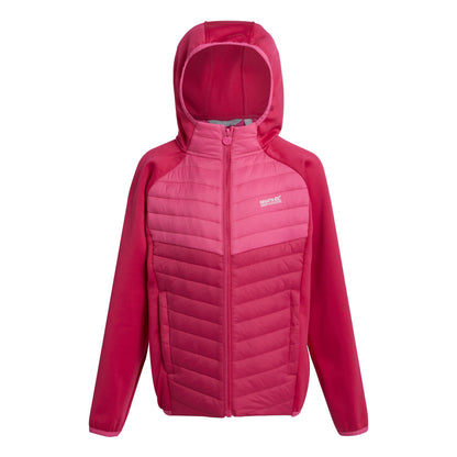 Pink Potion-Flamingo Pink - Front - Regatta Childrens-Kids Kielder VIII Hybrid Jacket
