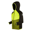 Black-Citron Lime - Side - Regatta Childrens-Kids Kielder VIII Hybrid Jacket