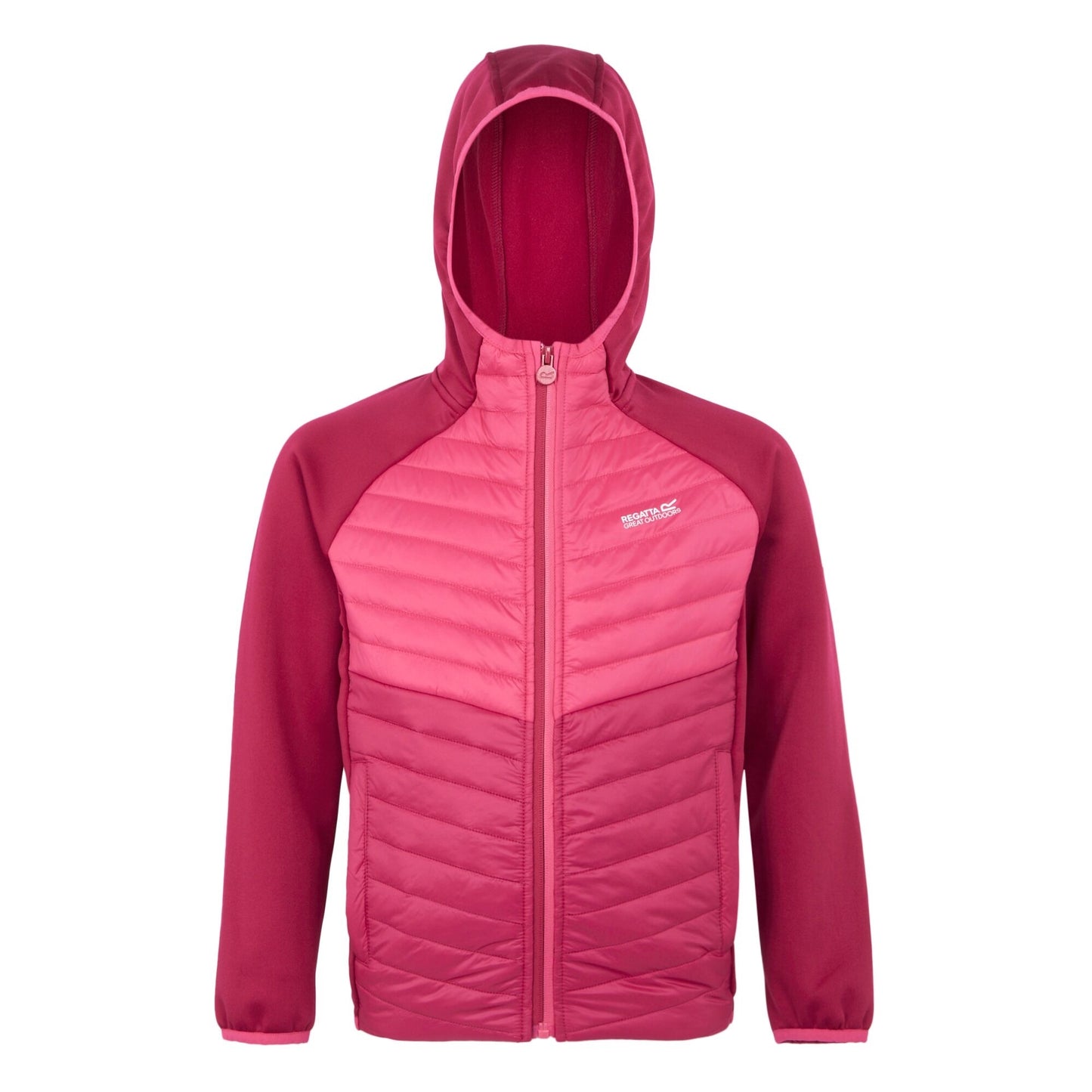 Deep Pink-Hot Pink - Front - Regatta Childrens-Kids Kielder VIII Hybrid Jacket