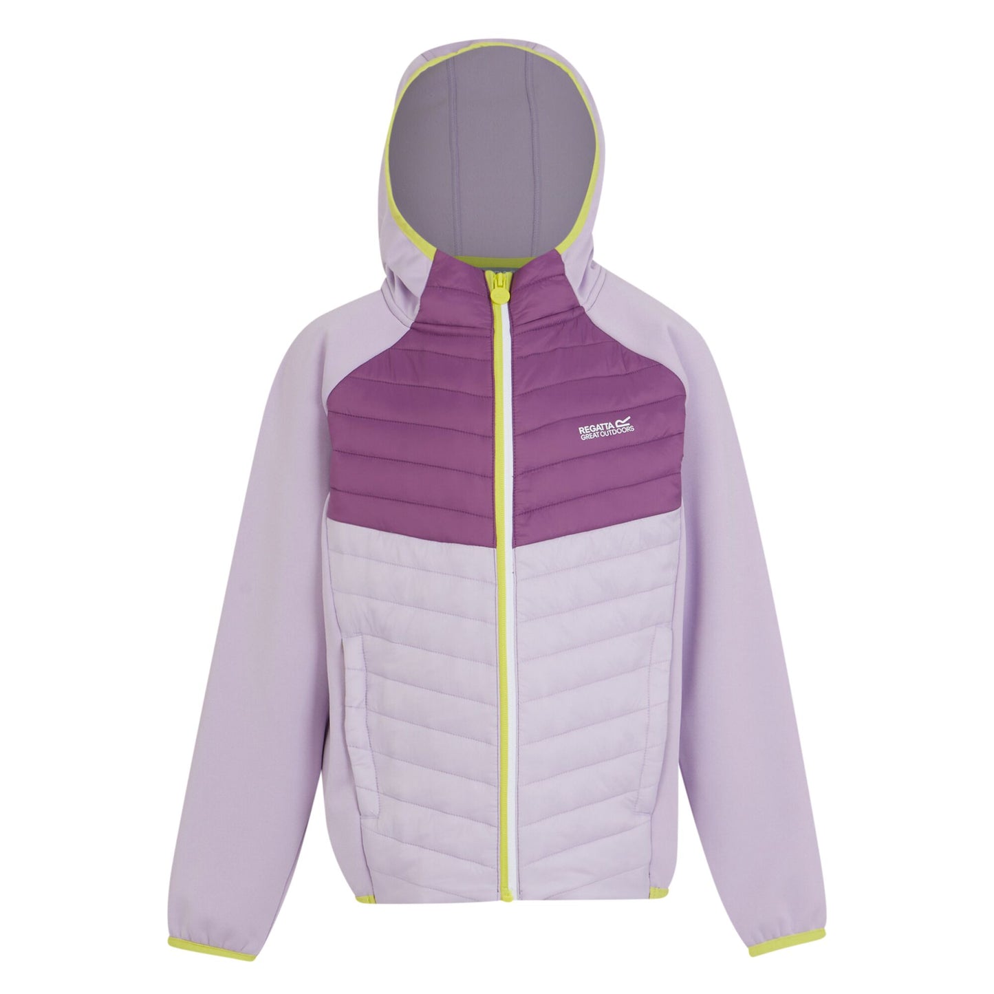 Lilac Frost-Sunset Purple - Front - Regatta Childrens-Kids Kielder VIII Hybrid Jacket