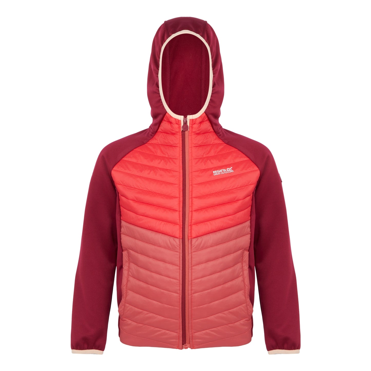 Rumba Red-Red Sky - Front - Regatta Childrens-Kids Kielder VIII Hybrid Jacket