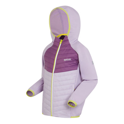Lilac Frost-Sunset Purple - Side - Regatta Childrens-Kids Kielder VIII Hybrid Jacket