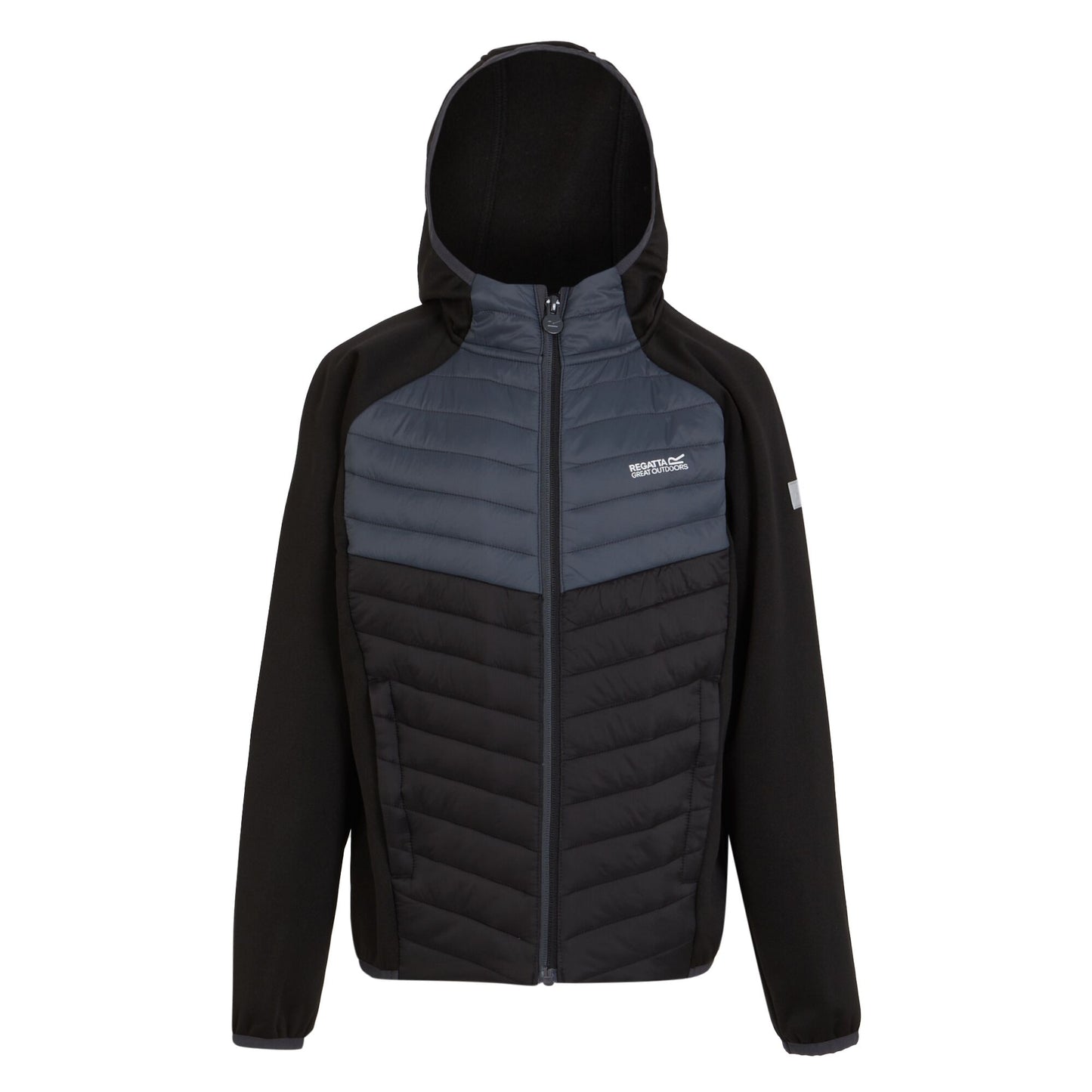 Black-Seal Grey - Front - Regatta Childrens-Kids Kielder VIII Hybrid Jacket