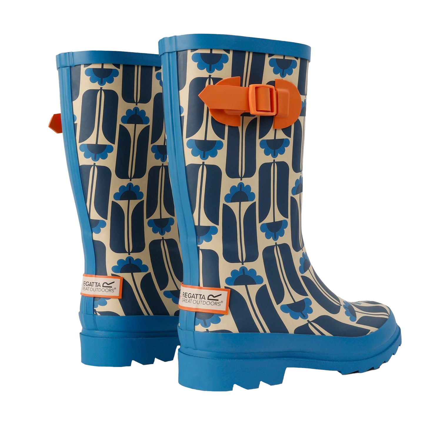 Navy - Back - Regatta Womens-Ladies Orla Kiely Floral Wellington Boots