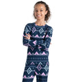 Orchid-Moonlight Denim - Side - Dare 2B Childrens-Kids Pow Fair Isle Base Layer Set