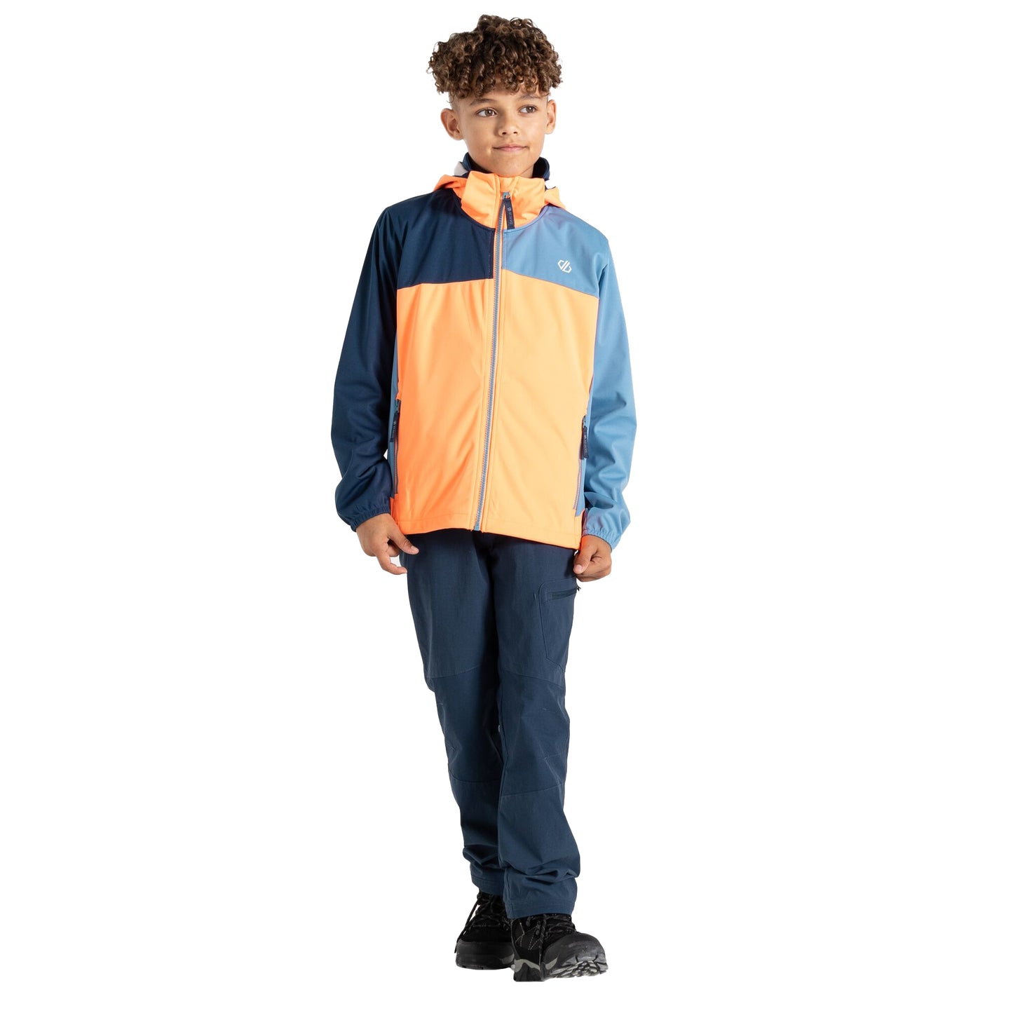 Orange-Niagara Blue - Lifestyle - Dare 2B Childrens-Kids Cheer Soft Shell Jacket