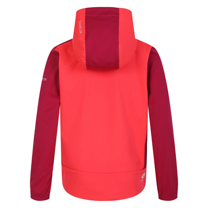 Berry Pink-Neon Pink - Back - Dare 2B Childrens-Kids Cheer Soft Shell Jacket
