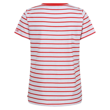 High Risk Red-White - Back - Regatta Womens-Ladies Filandra VIII Stripe T-Shirt