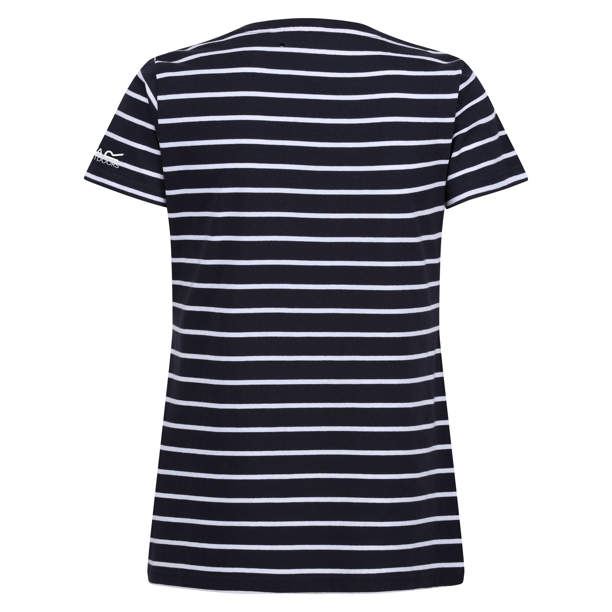 Navy-White - Back - Regatta Womens-Ladies Filandra VIII Stripe T-Shirt