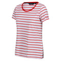 High Risk Red-White - Side - Regatta Womens-Ladies Filandra VIII Stripe T-Shirt