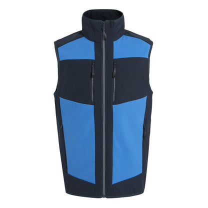 Strong Blue-Navy - Front - Regatta Professional Mens Colour Block Softshell Body Warmer