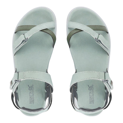 Glacier Green-Four Leaf Clover - Pack Shot - Regatta Great Outdoors Womens-Ladies Lady Santa Cruz Open Toe Sandals