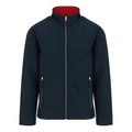 Navy-Classic Red - Front - Regatta Mens Ascender Plain Double Layered Soft Shell Jacket