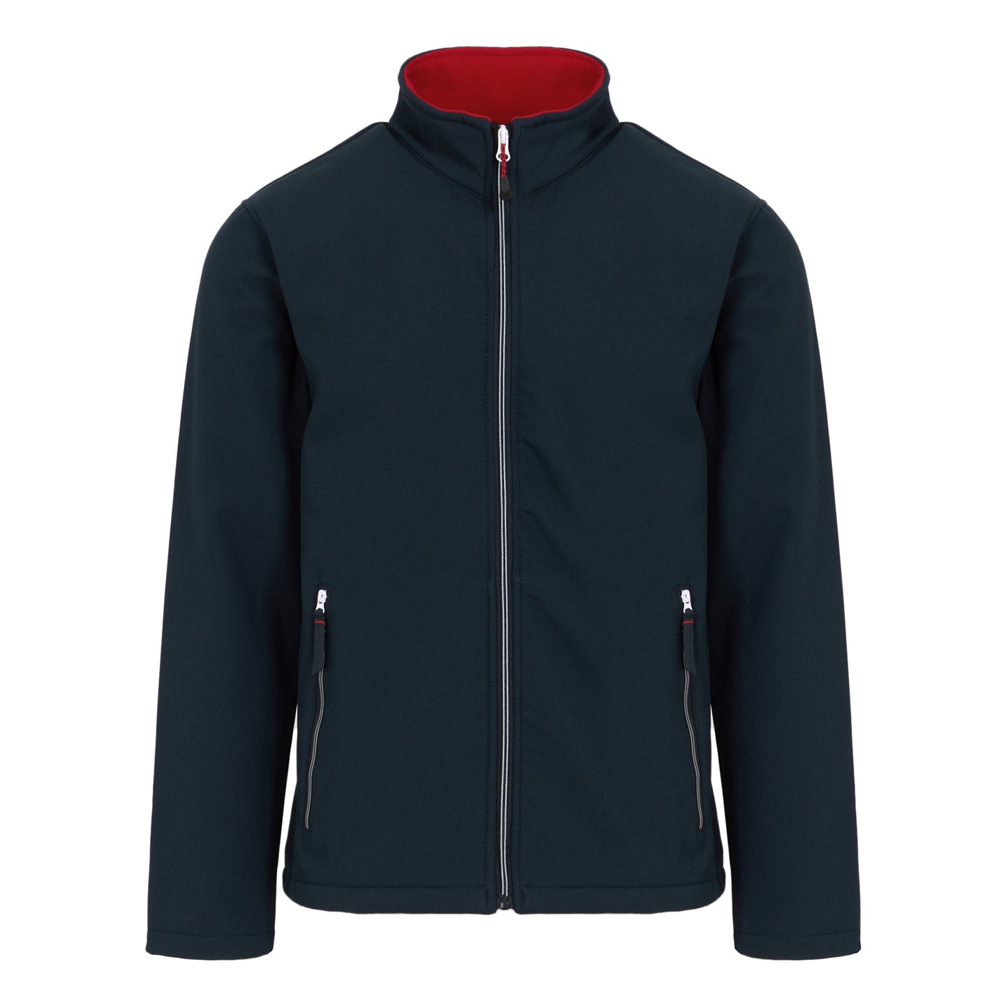 Navy-Classic Red - Front - Regatta Professional Mens Plain Double Layered Soft Shell Jacket