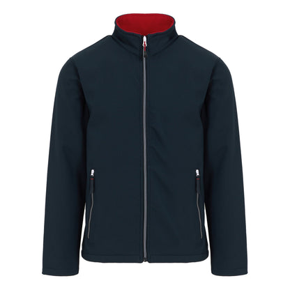 Navy-Classic Red - Front - Regatta Professional Mens Plain Double Layered Soft Shell Jacket