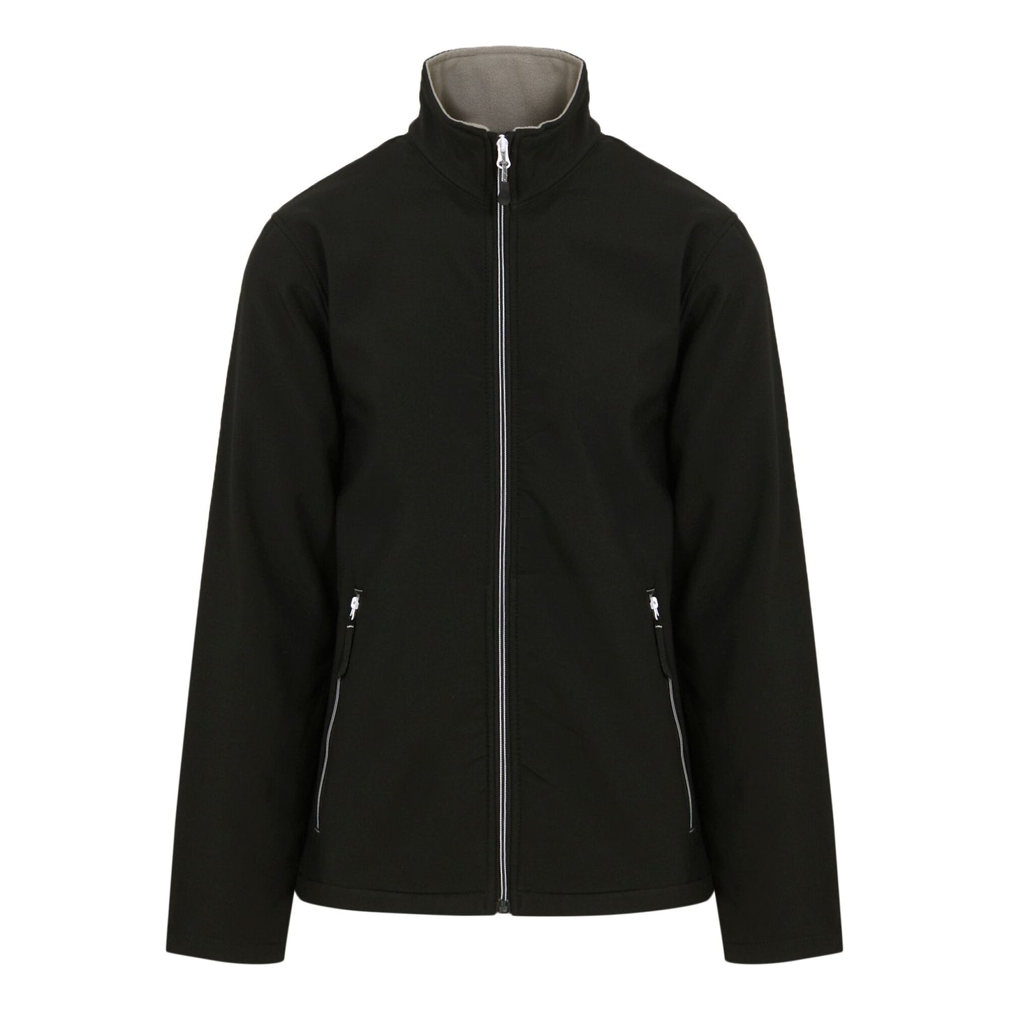 Black-Mineral Grey - Front - Regatta Professional Mens Plain Double Layered Soft Shell Jacket