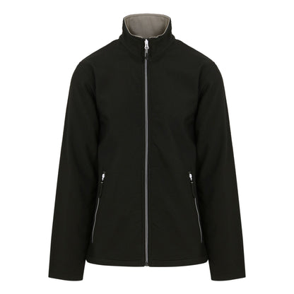 Black-Mineral Grey - Front - Regatta Professional Mens Plain Double Layered Soft Shell Jacket