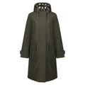 Dark Khaki-Grey - Front - Regatta Womens-Ladies Orla Kiely Leaf Print Longline Waterproof Jacket