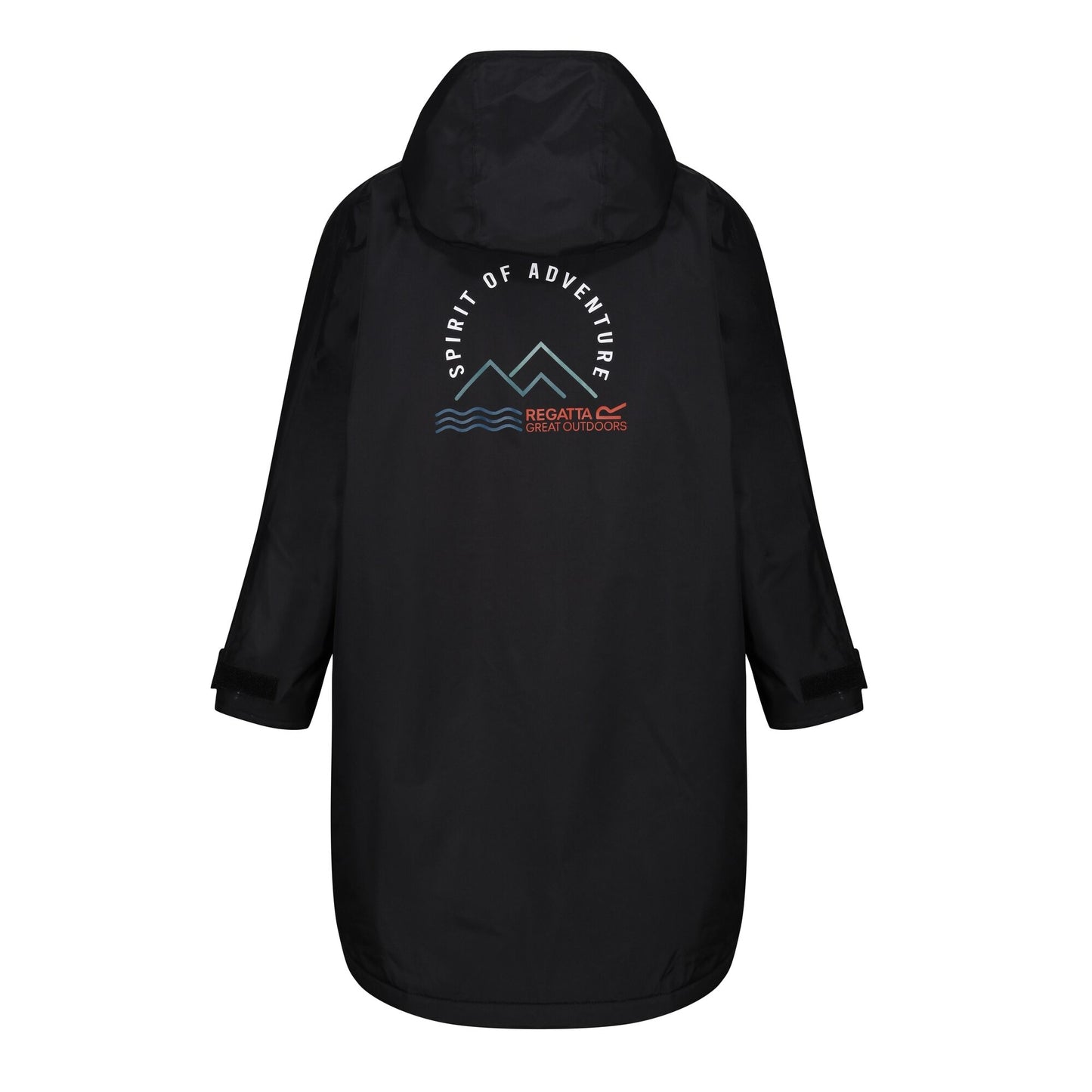 Black-Oxford Blue - Back - Regatta Childrens-Kids Back Print Changing Robe