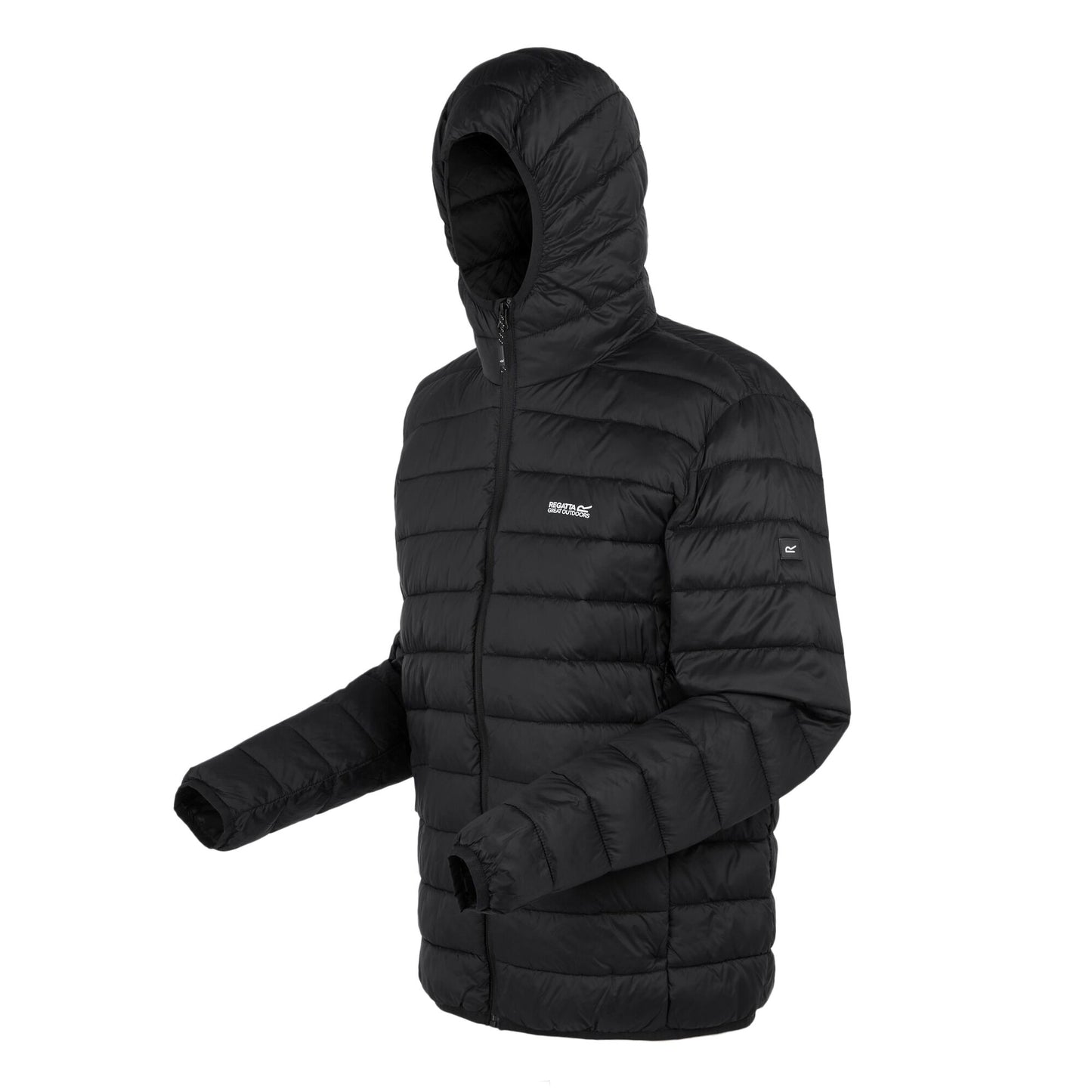 Black - Side - Regatta Mens Baffled Hooded Jacket