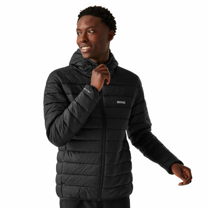 Black - Lifestyle - Regatta Mens Baffled Hooded Jacket