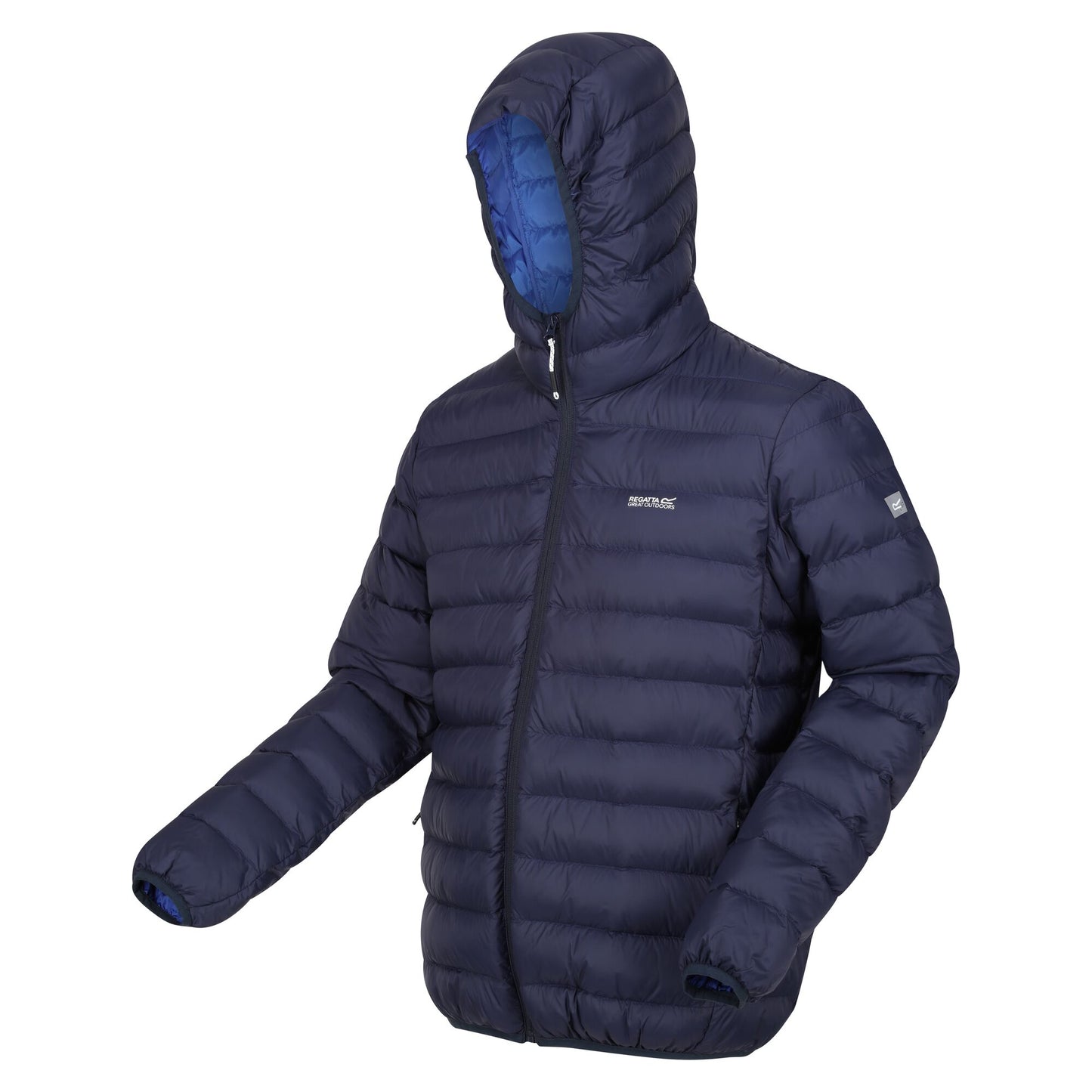 Navy - Side - Regatta Mens Baffled Hooded Jacket