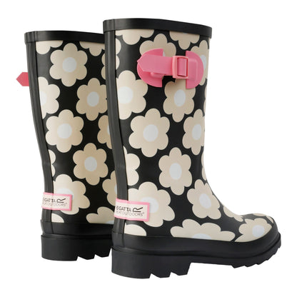 Black - Back - Regatta Womens-Ladies Orla Kiely Daisy Mid Calf Wellington Boots