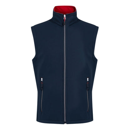 Navy-Classic Red - Front - Regatta Professional Mens Softshell 2 Layer Body Warmer