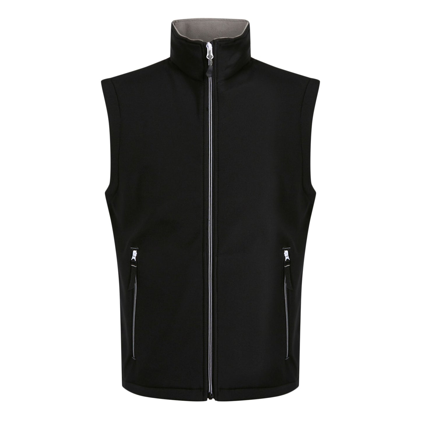 Black-Mineral Grey - Front - Regatta Professional Mens Softshell 2 Layer Body Warmer