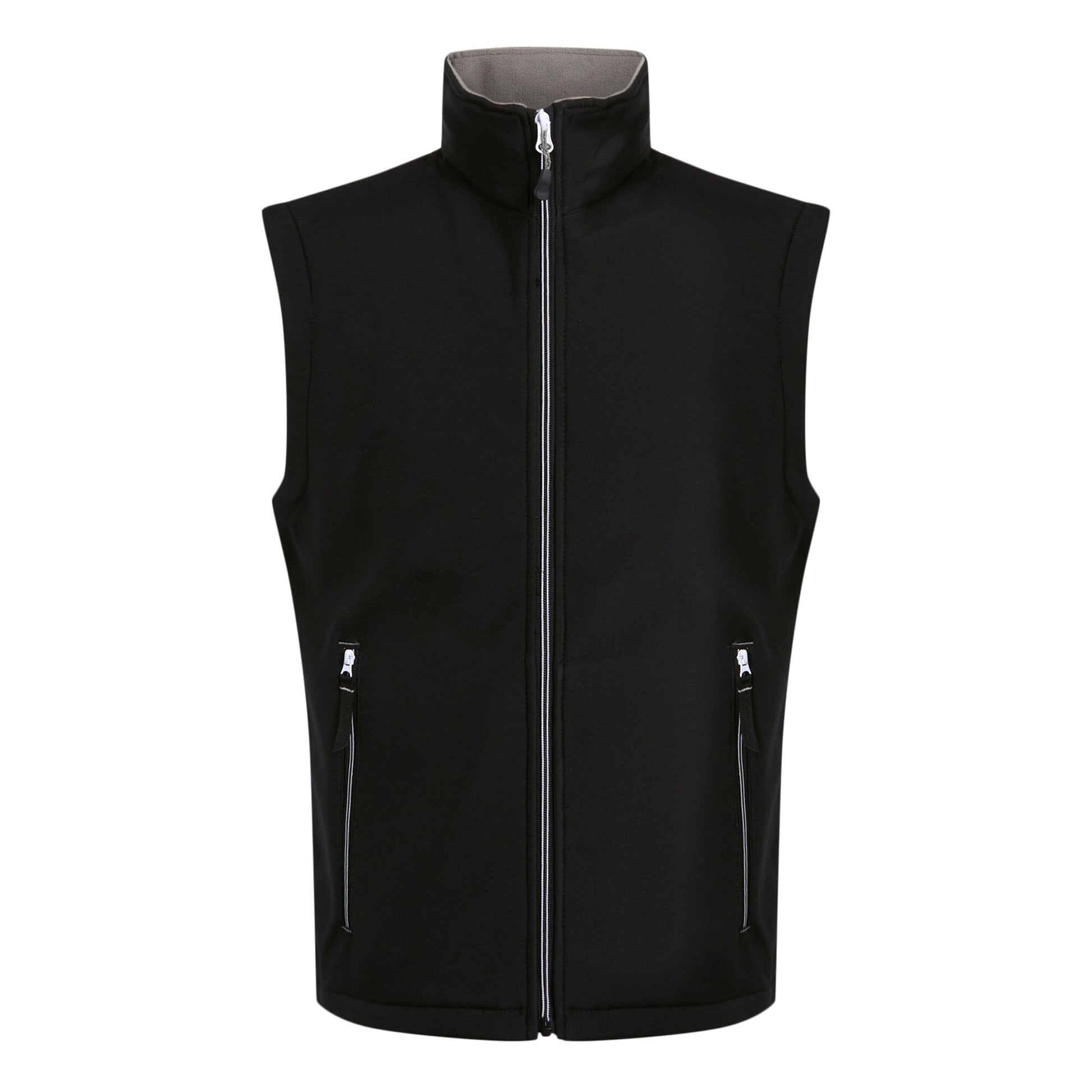 Black-Mineral Grey - Front - Regatta Professional Mens Softshell 2 Layer Body Warmer