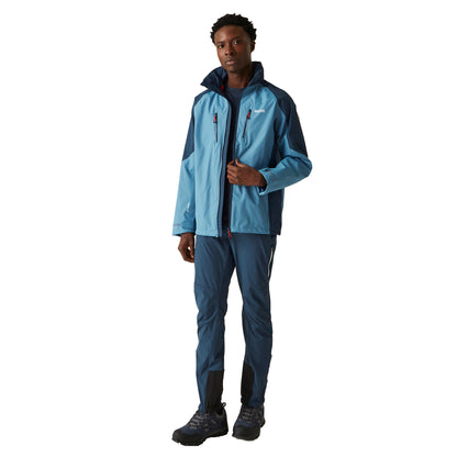 Coronet Blue-Moonlight Denim - Close up - Regatta Mens Calderdale V Waterproof Jacket