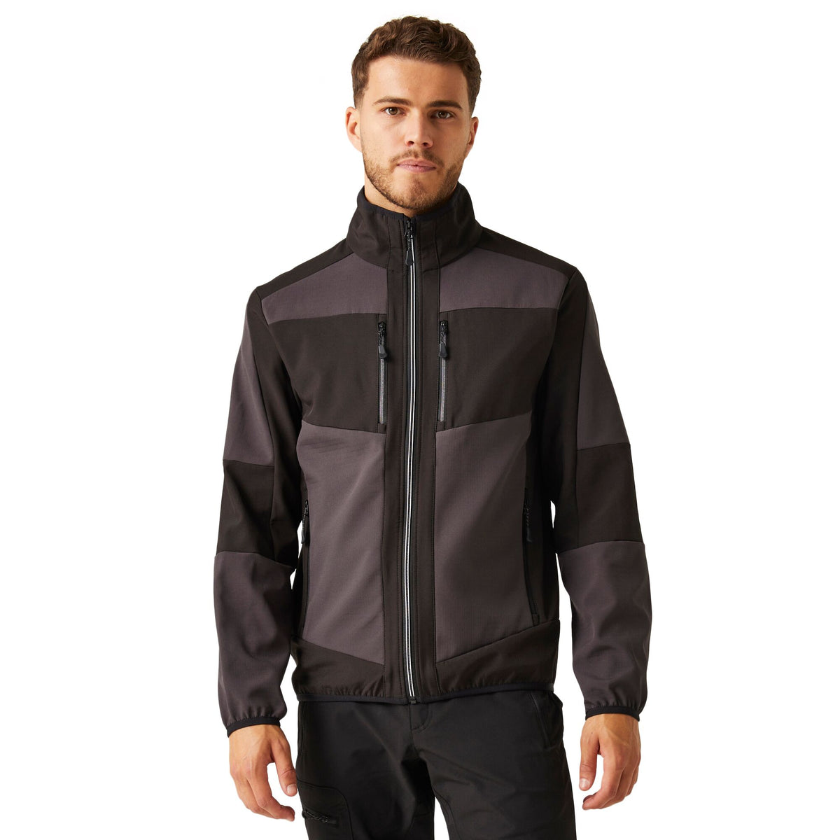 Ash-Black - Side - Regatta Professional Unisex Adult 2 Layer Soft Shell Jacket