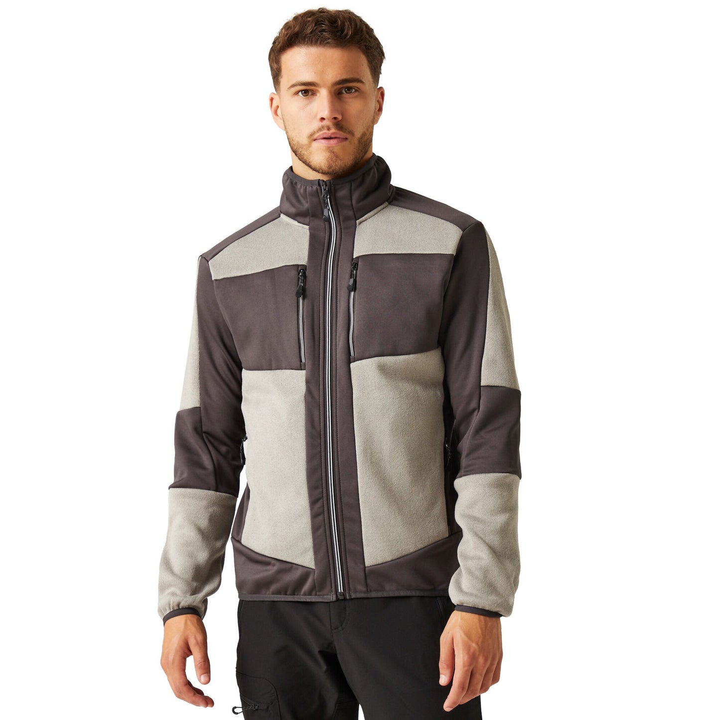 Mineral Grey-Ash - Side - Regatta Professional Unisex Adult Knitted Stretch Midlayer