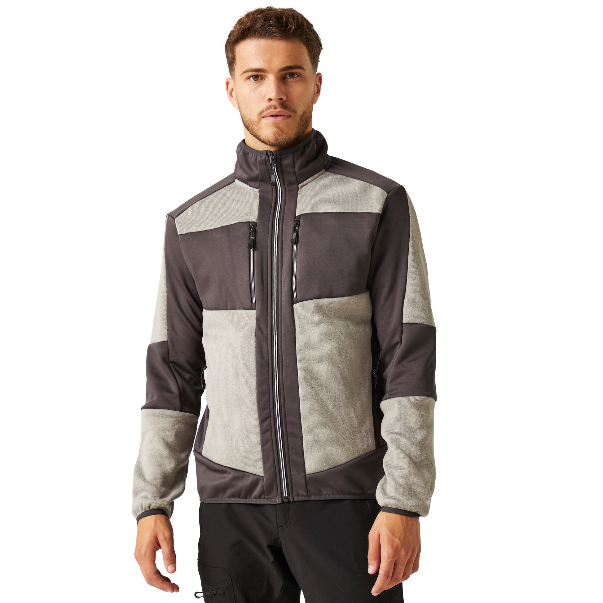 Mineral Grey-Ash - Side - Regatta Professional Unisex Adult Knitted Stretch Midlayer