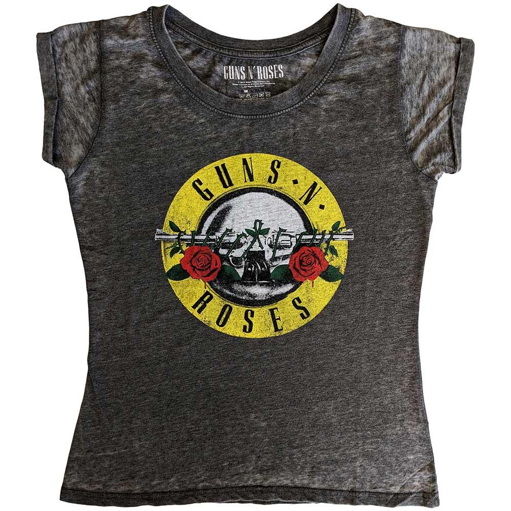 Charcoal Grey - Front - Guns N Roses Unisex Adult Burnout Logo T-Shirt