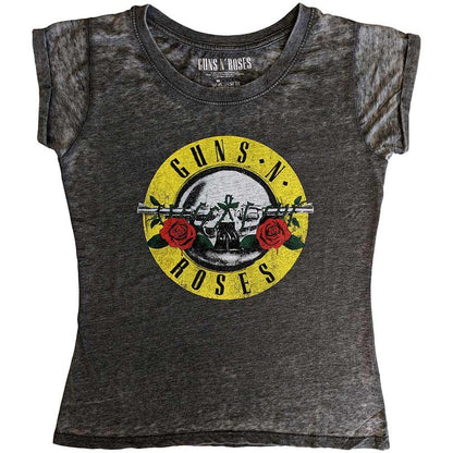 Charcoal Grey - Front - Guns N Roses Unisex Adult Burnout Logo T-Shirt