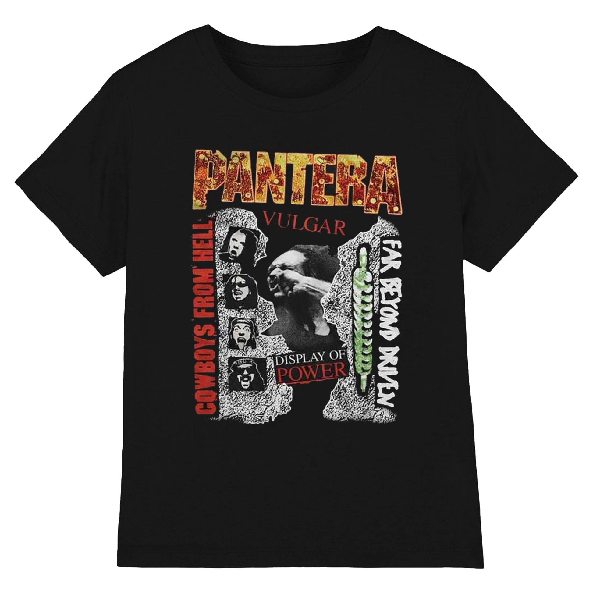 Black - Front - Pantera Unisex Adult 3 Albums Cotton T-Shirt