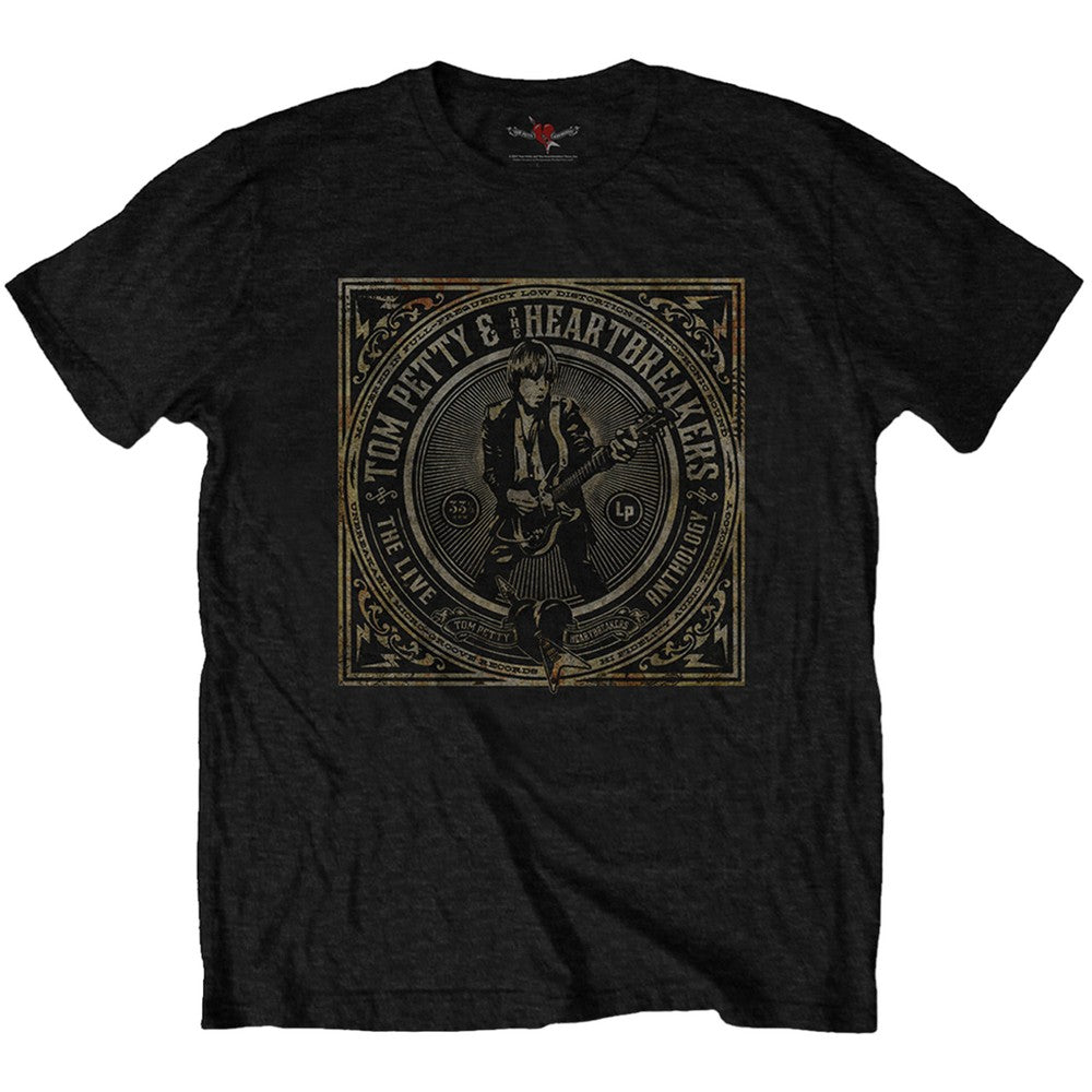Black - Front - Tom Petty & The Heartbreakers Unisex Adult Live Anthology Cotton T-Shirt