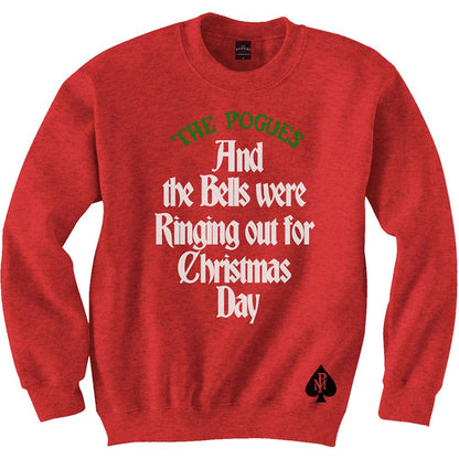Red - Front - The Pogues Unisex Adult Bells Were Ringing Out Cotton Sweatshirt
