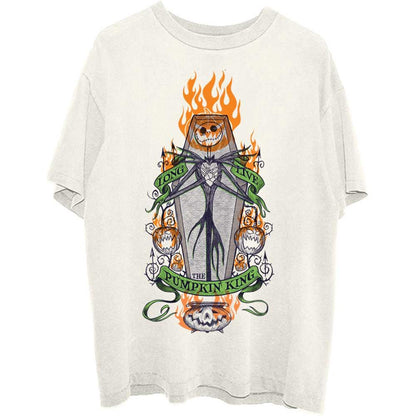 Natural - Front - Nightmare Before Christmas Unisex Adult Long Live The Pumpkin King Cotton T-Shirt