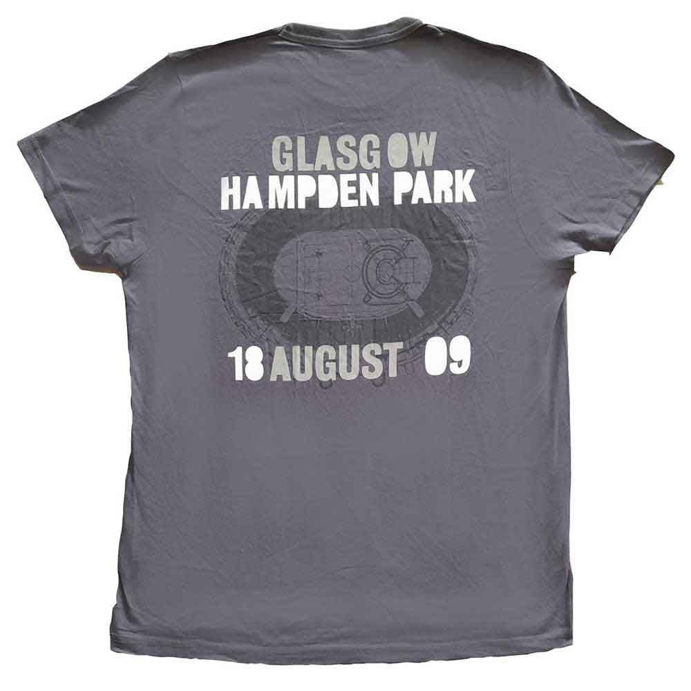 Grey - Back - U2 Unisex Adult 360 Degree Tour Glasgow 2009 Cotton T-Shirt