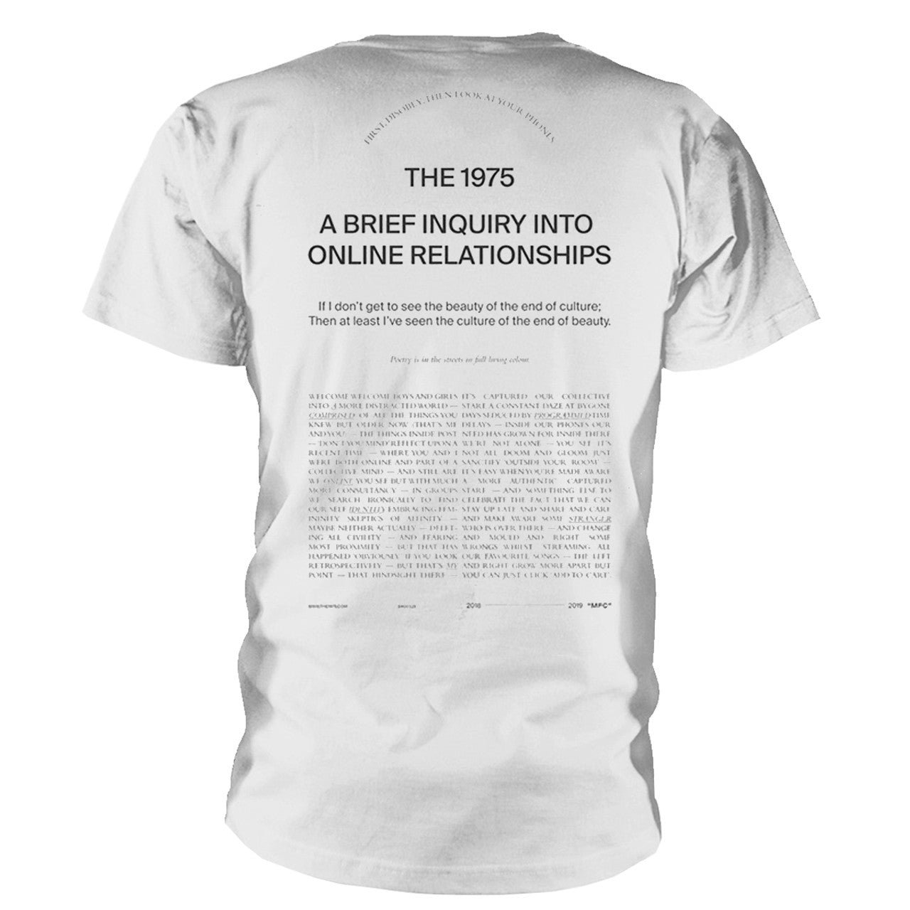 White - Back - The 1975 Unisex Adult ABIIOR Welcome Welcome Cotton T-Shirt