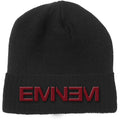 Black-Red - Front - Eminem Unisex Adult Logo Beanie