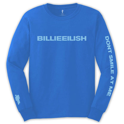 Mid Blue - Front - Billie Eilish Unisex Adult Don´t Smile At Me Long-Sleeved T-Shirt