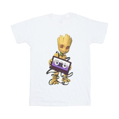 White - Front - Guardians Of The Galaxy Unisex Adult Cosmic Tape T-Shirt