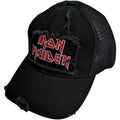 Black - Front - Iron Maiden Unisex Adult Scuffed Logo Mesh Back Baseball Cap