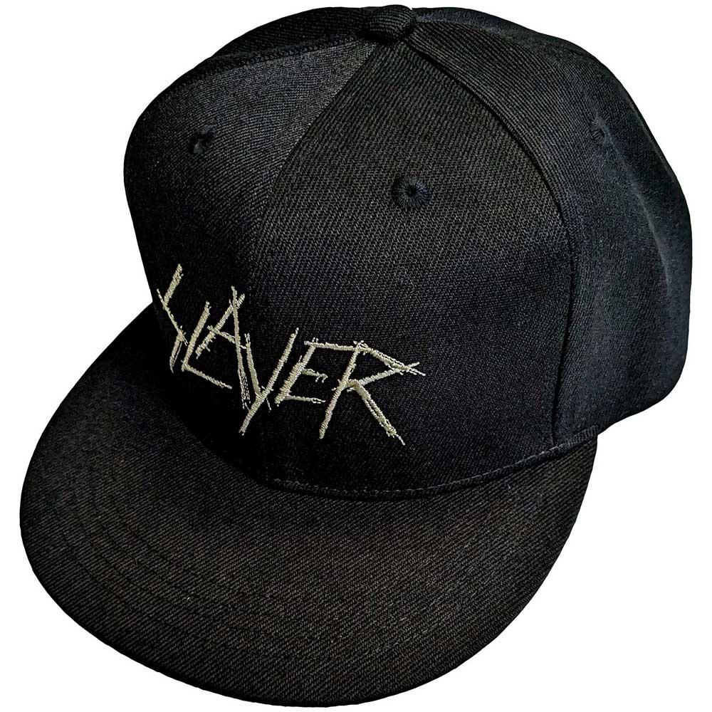 Black-White - Front - Slayer Unisex Adult Scratchy Logo Snapback Baseball Cap